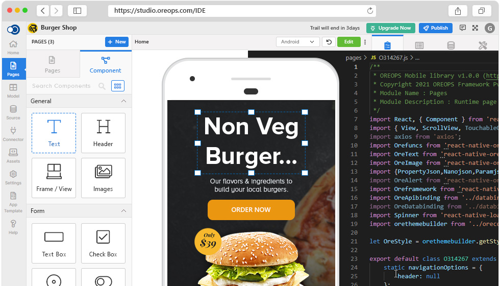 Android and Ios app builder
